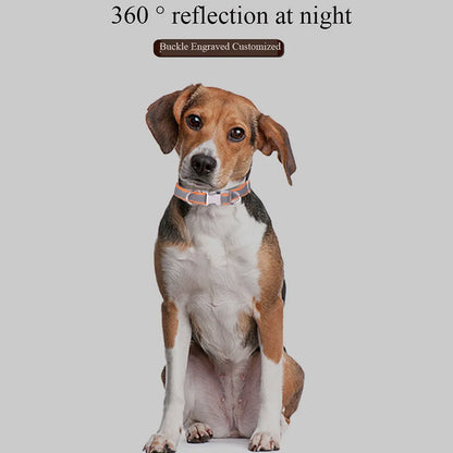 Personalized Name Dog Collar - Reflective Safety Design with Engraved ID Tag Adjustable for Small Large Dogs Durable Pets Collar