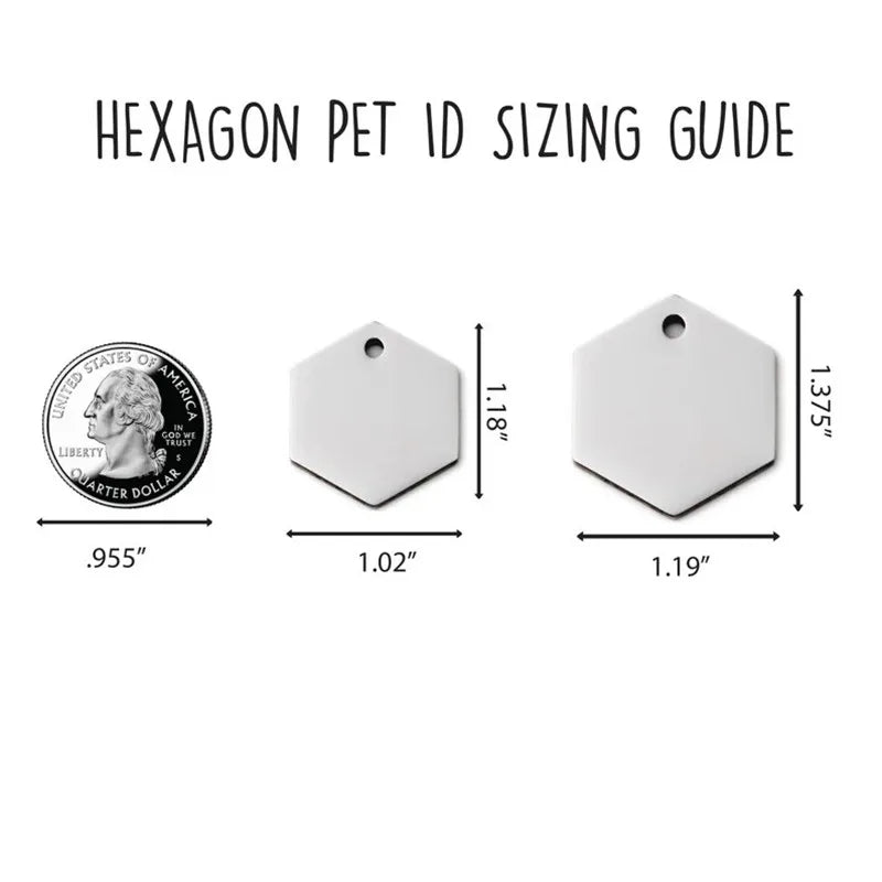 Personalized Dog Tag Hexagon Dog Name ID Tag Cat Tag Stainless Steel Pet Anti-lost Tag Puppy Accessories Dogs Collar Customized