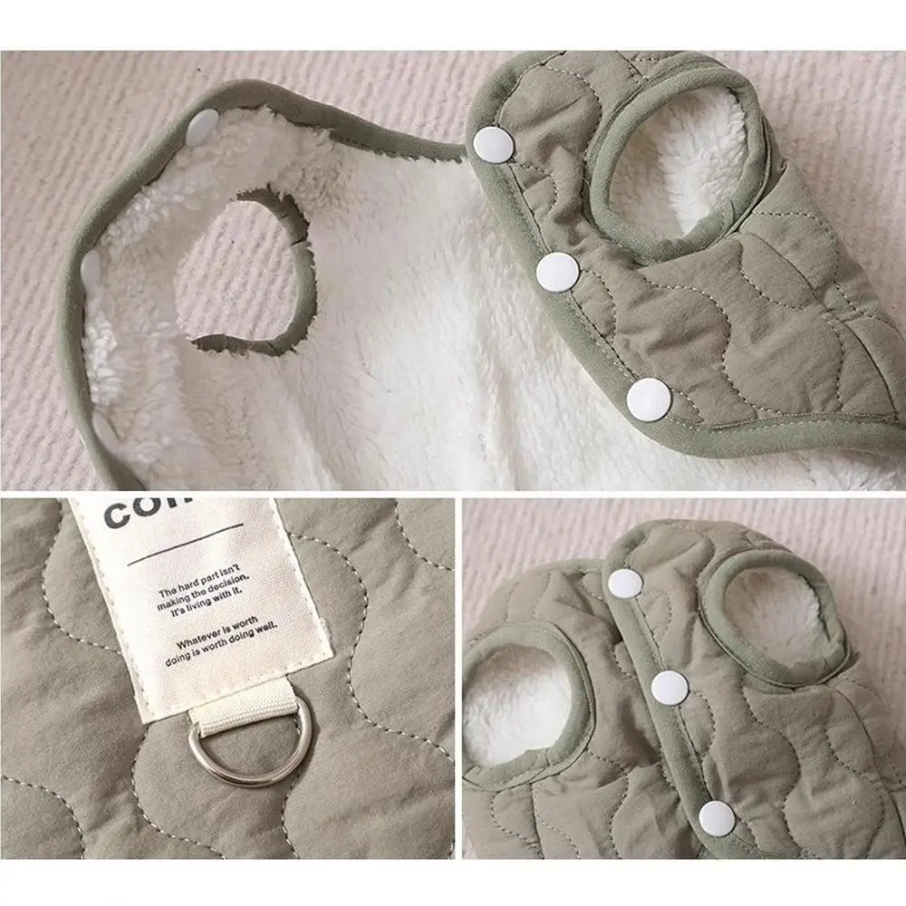Winter Pet Coat Clothes for Cold Weather Clothing Warm Dog Clothes with Built in Harness Hole Pet Apparel for Small Dogs Cats