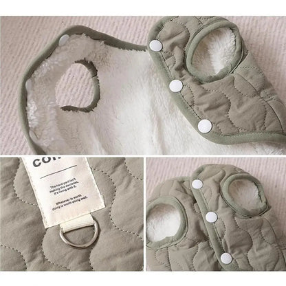 Winter Pet Coat Clothes for Cold Weather Clothing Warm Dog Clothes with Built in Harness Hole Pet Apparel for Small Dogs Cats