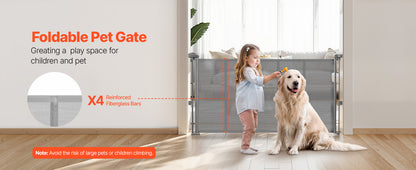 SucceBuy 55/71/110in Retractable Baby Gate 34in Tall Extends Wide Retractable Gate for Kids Pets Mesh Material Easy to Install